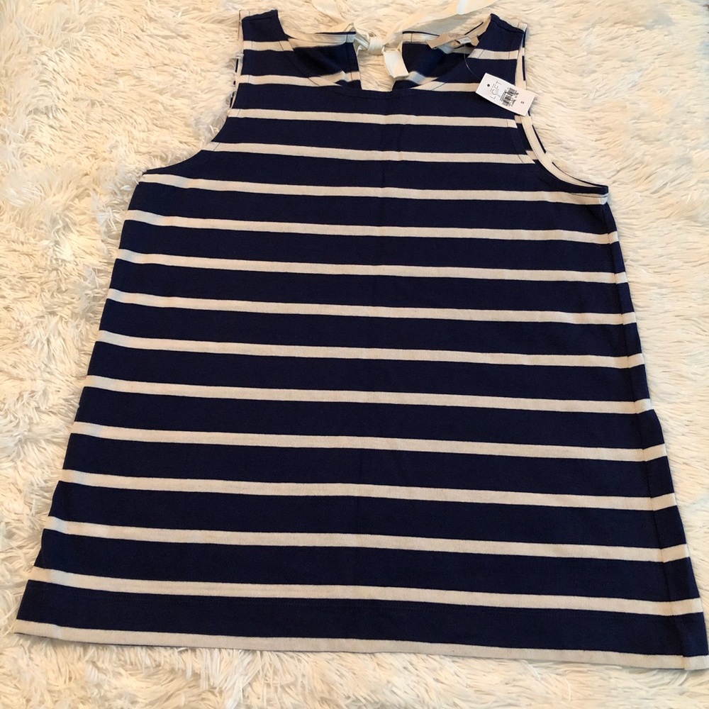 NWT LOFT Striped Tie Back Top Size S